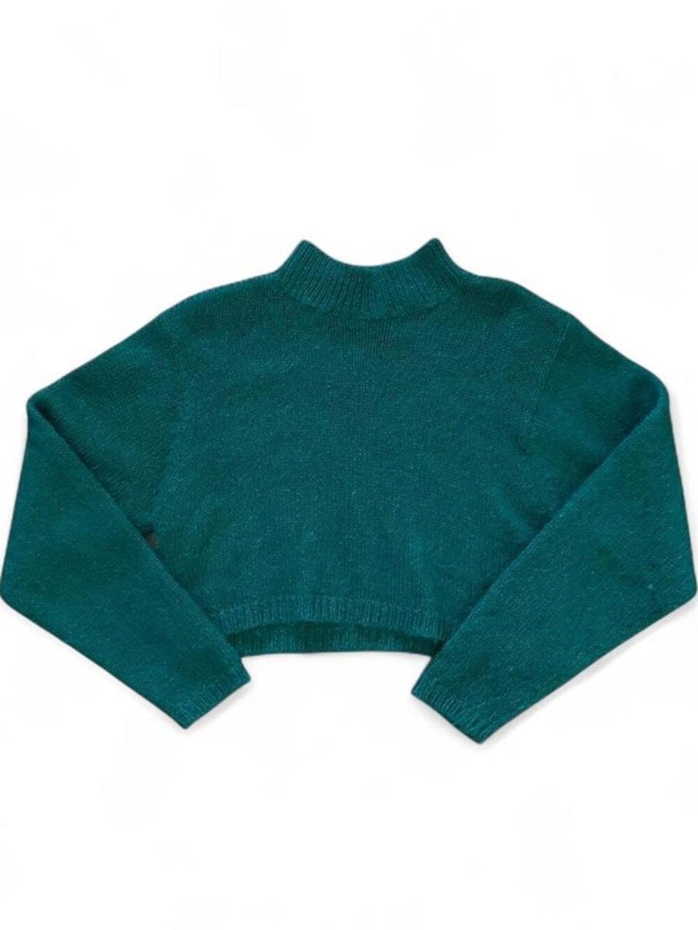 Stefano International brand teal green cropped mohair sweater